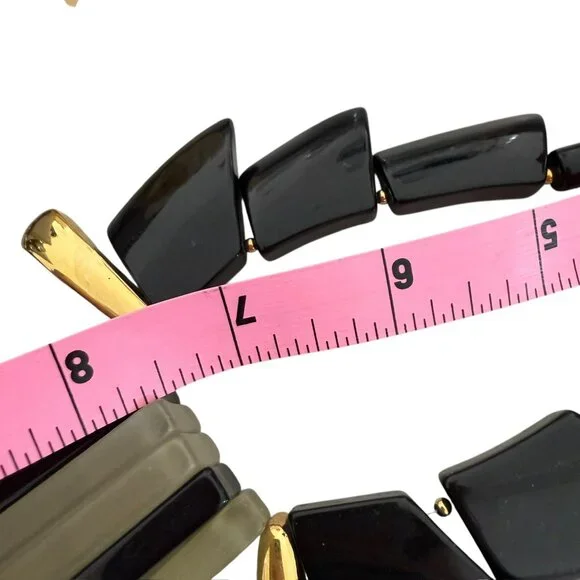 Magnificent Vintage Parklane Lucite Deco Necklace Park Lane Statement - Picture 4 of 11